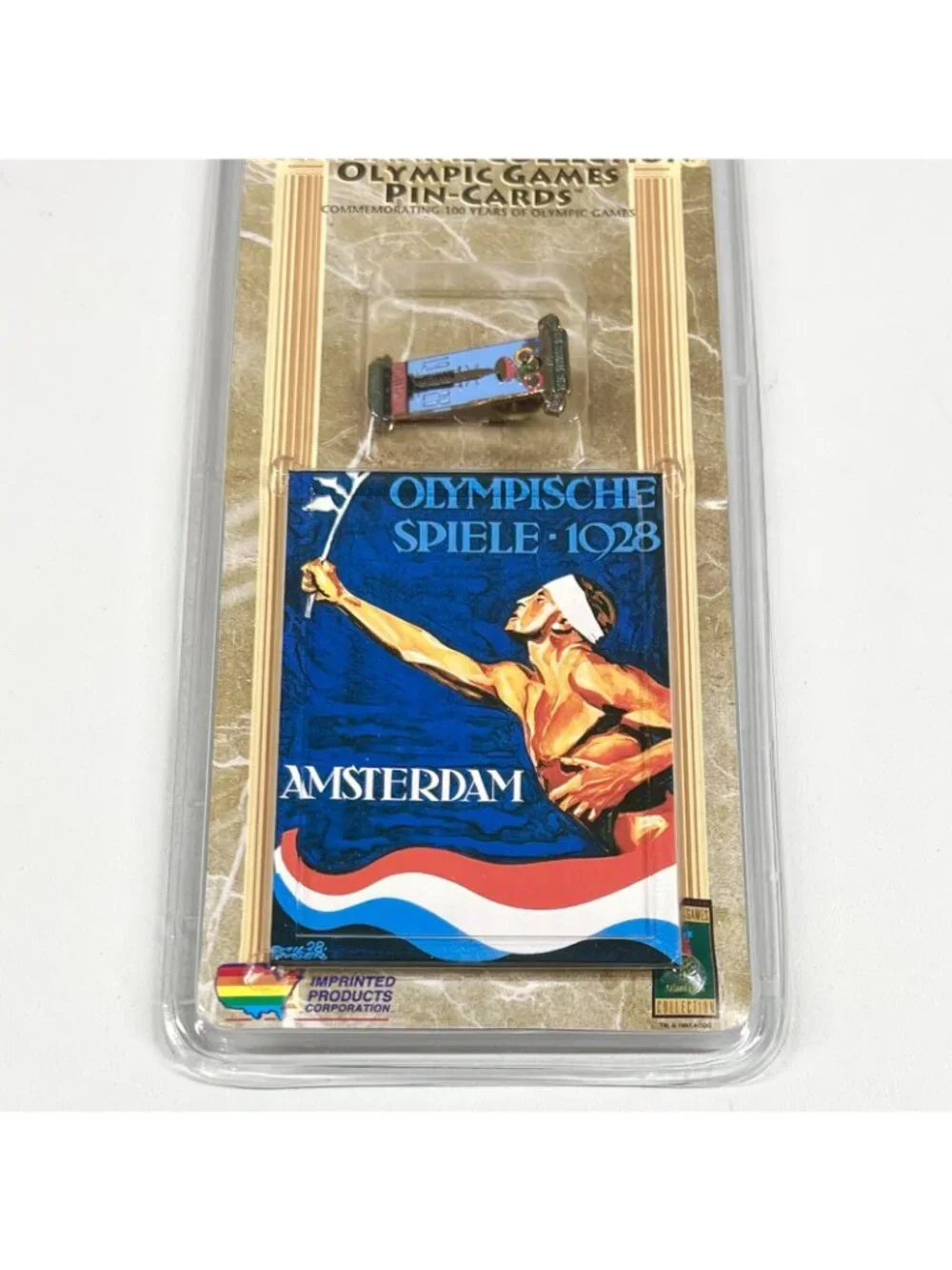 NEW VINTAGE 1996 Centennial Collection Olympic Games Pin on Card Amsterdam 1928